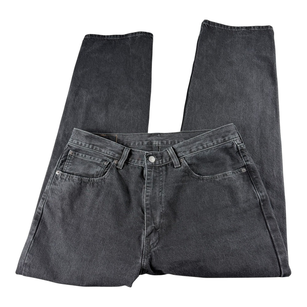 Levis 565 Loose Straight Leg Jeans Mens 34x30.5 Faded Black Denim A7221-0005
